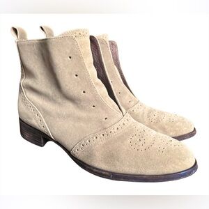 ELIZABETH AND JAMES E-Goody Brown Suede Leather Ankle Boots Size 9.5